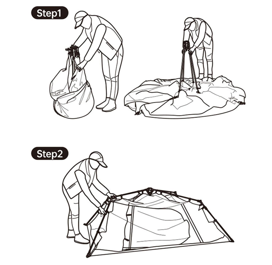 Cheap Goat Tents  Outdoor Automatic Tent Five Side Circulating Ventilation Telescopic Tent Quick Open Support 3 Persons Camping Tent Tents 